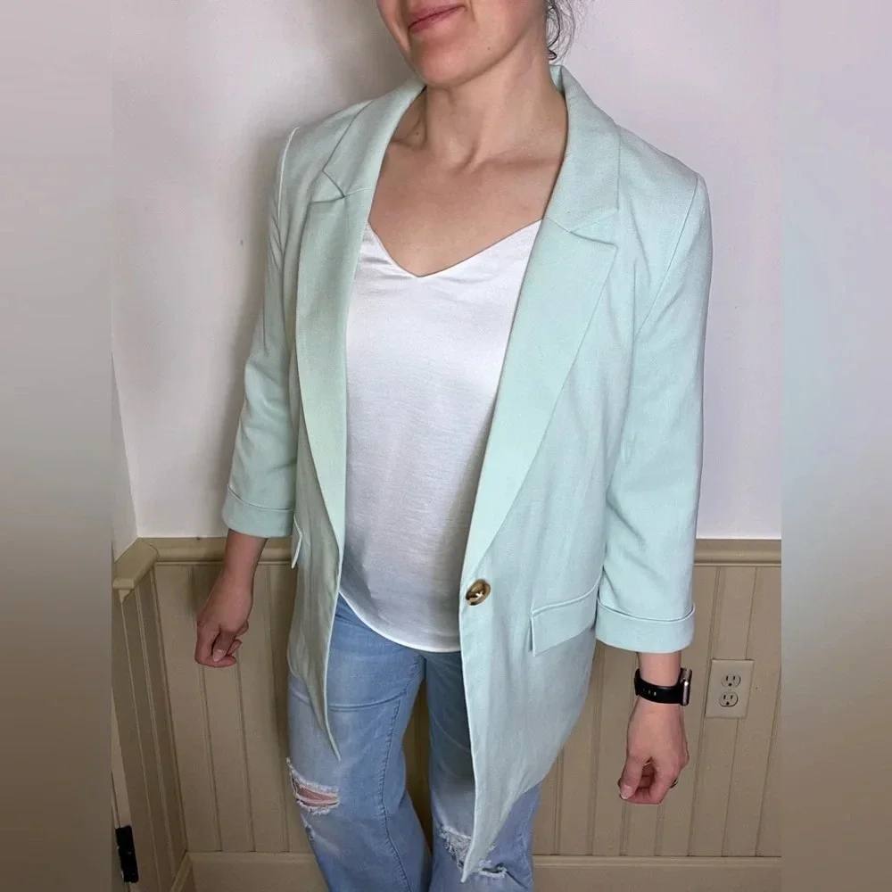 George Asda United Kingdom Casual Blazer Mint Trendy Oversized Women’s Sz  12
